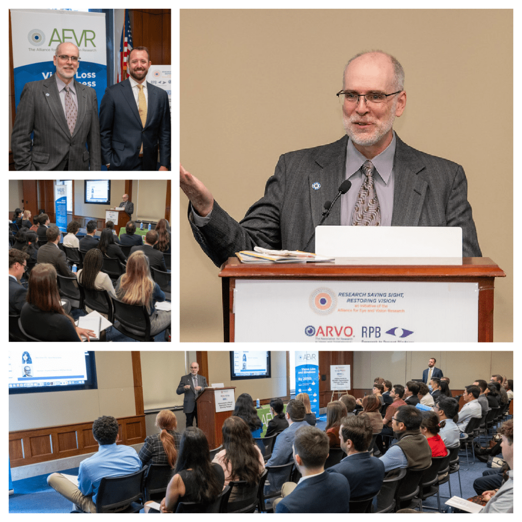 AMD patient advocate and creator of KeepSight Journal, Mark Roser, speaks at 2023 AEVR Congressional Briefing: Advancements in Macular Degeneration: New and Upcoming Therapies. 